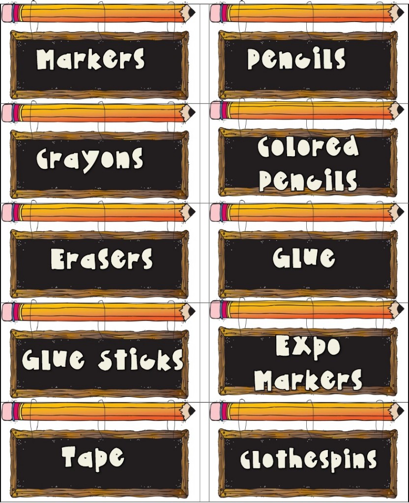 classroom supply labels