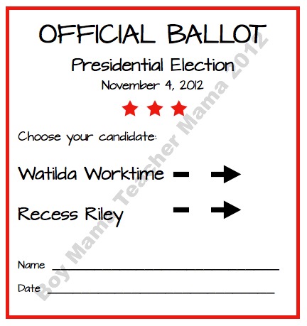 sample ballot for kids