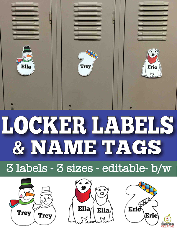 winter locker labels and name tags