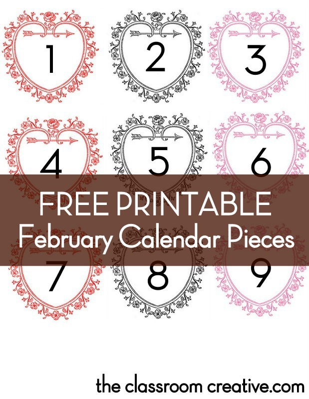 printable february calendar patterns