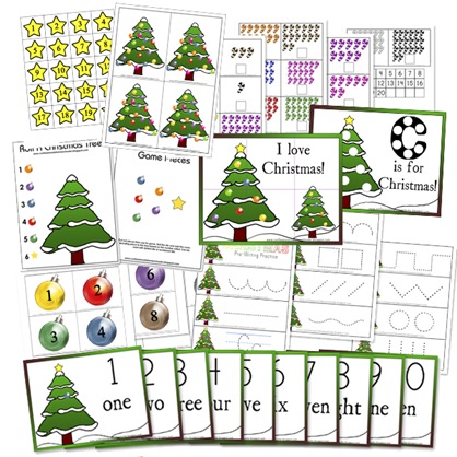 preschool math christmas packet