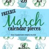 Free March Calendar Pieces