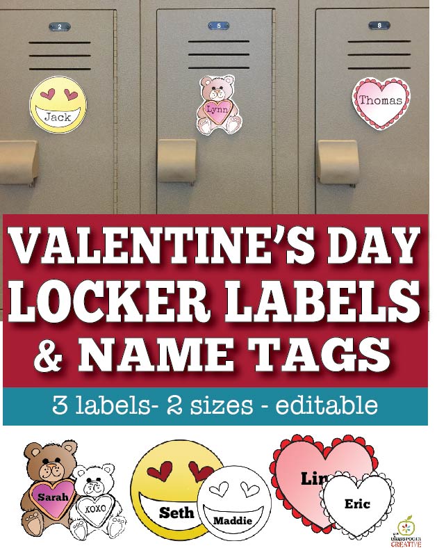 Valentine's Day name tags locker images pointers
