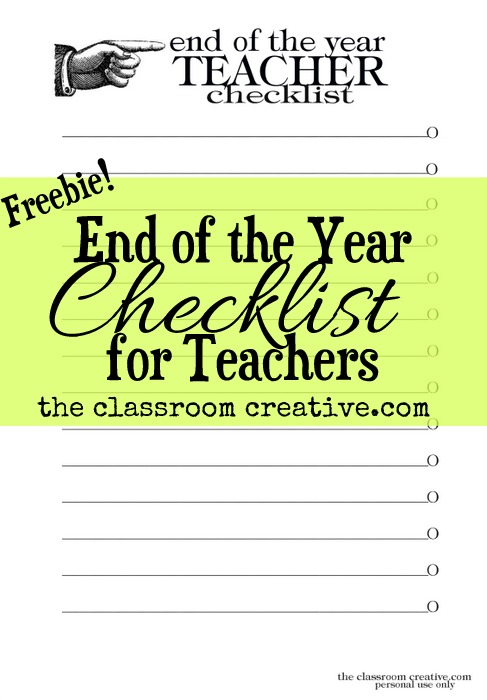 free teacher checklist, classroom organization ideas