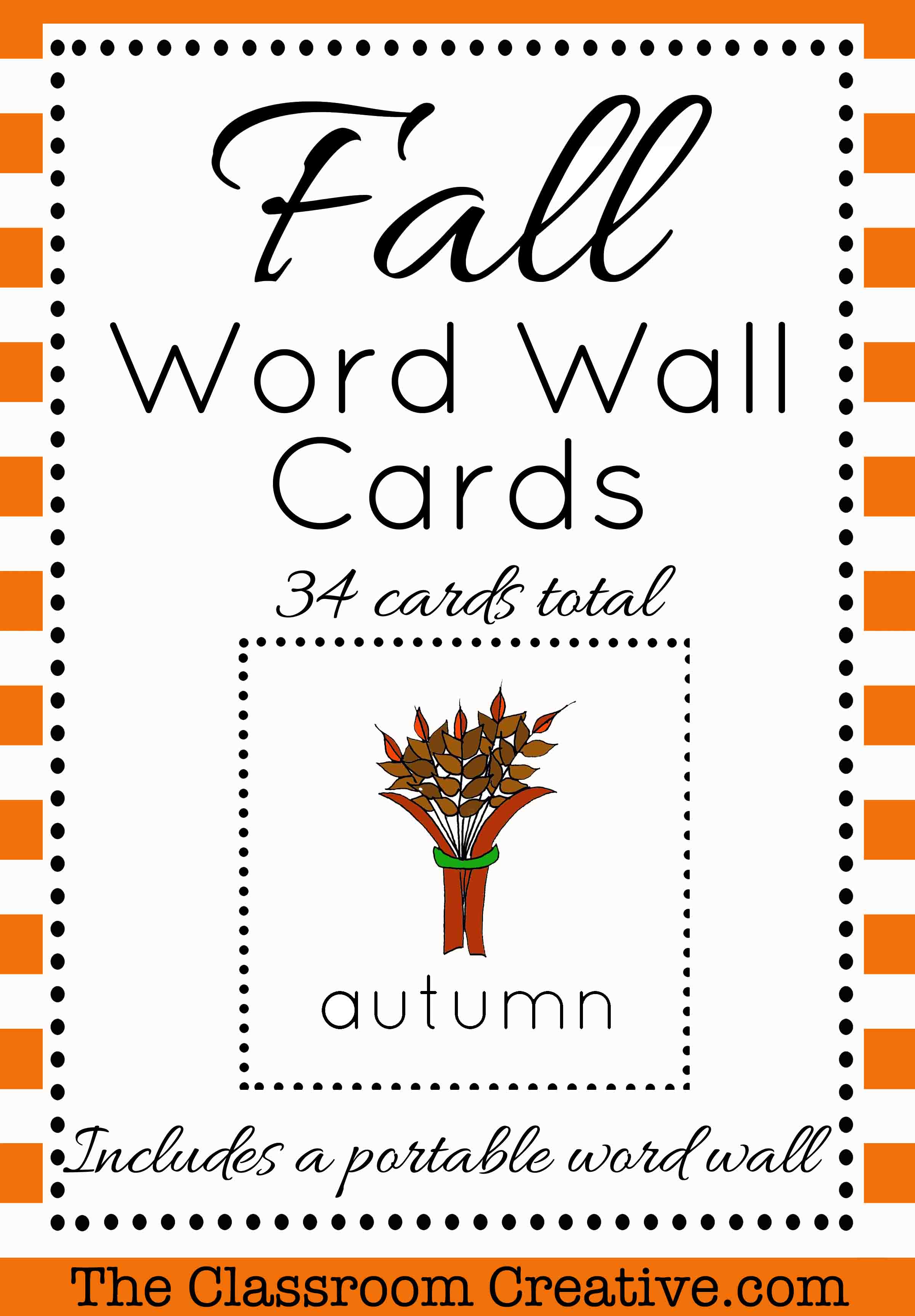 Thanksgiving Word Wall with File Folder Activities