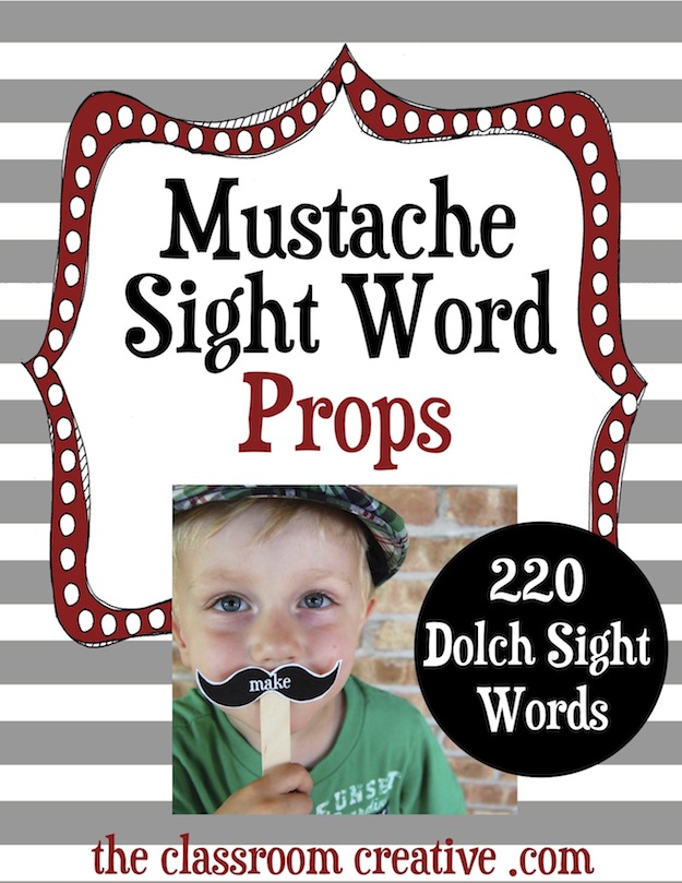 Dolch sight word mustaches