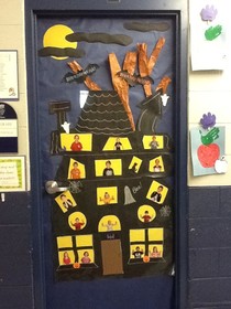 school door decorations halloween