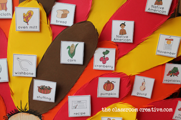 Thanksgiving Word Wall with File Folder Activities