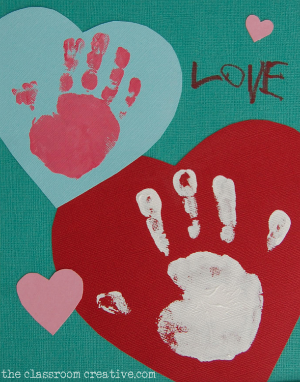 valentine keepsake hand print art for grandparents gift