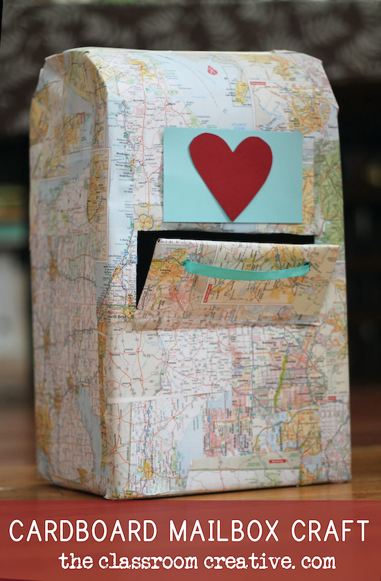 upcycled cardboard craft ideas, Valentine's Day mailbox craft