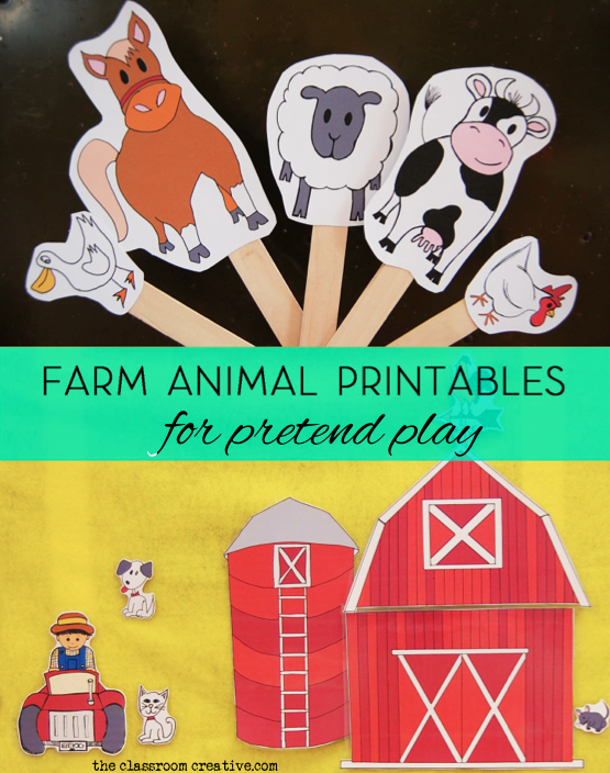 farm animals pretend play printables
