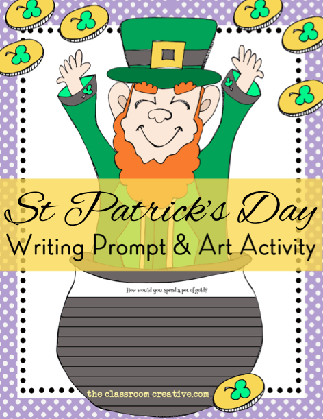 st patrick's day bulletin board idea writing activity literacy prompt