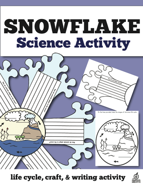 snowflake life cycle, craft, science and writing activity