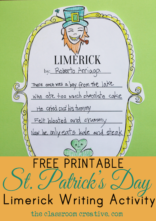 limerick writing for kids st patricks day 
