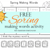 Spring Making Words (Free Printable Activity)