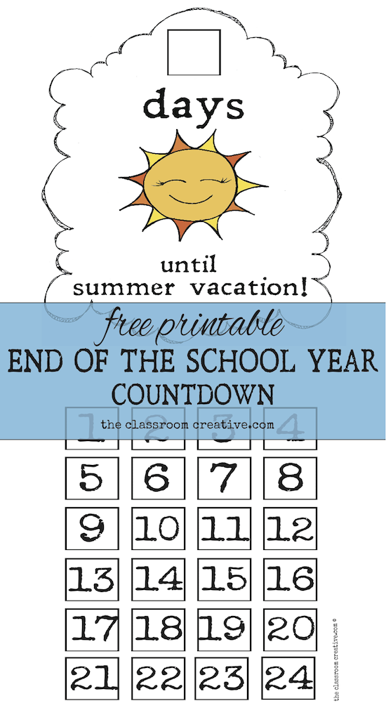 free printable end of the school year countdown to summer