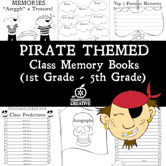 preview pirate themed class memory books