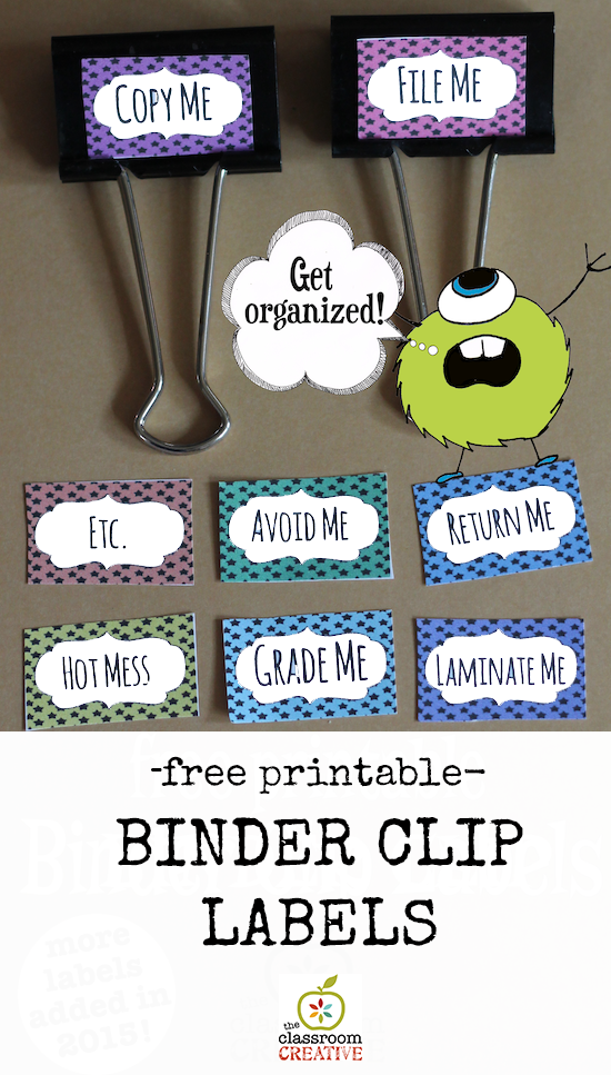 Binder Clip Clipart, Office Supplies Clip Art Cute Label Tag