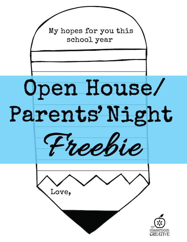 open house parents night freebie 