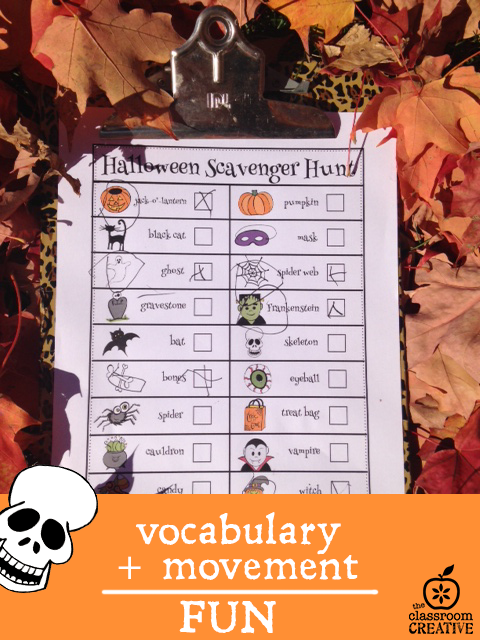 halloween vocabulary scavenger hunt