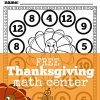 Free Thanksgiving Math Center for Kindergarten and First Grade