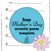Free Mother’s Day Acrostic Poem Template