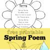 Free Printable Spring Poem for Preschool, Kindergarten, and First Grade