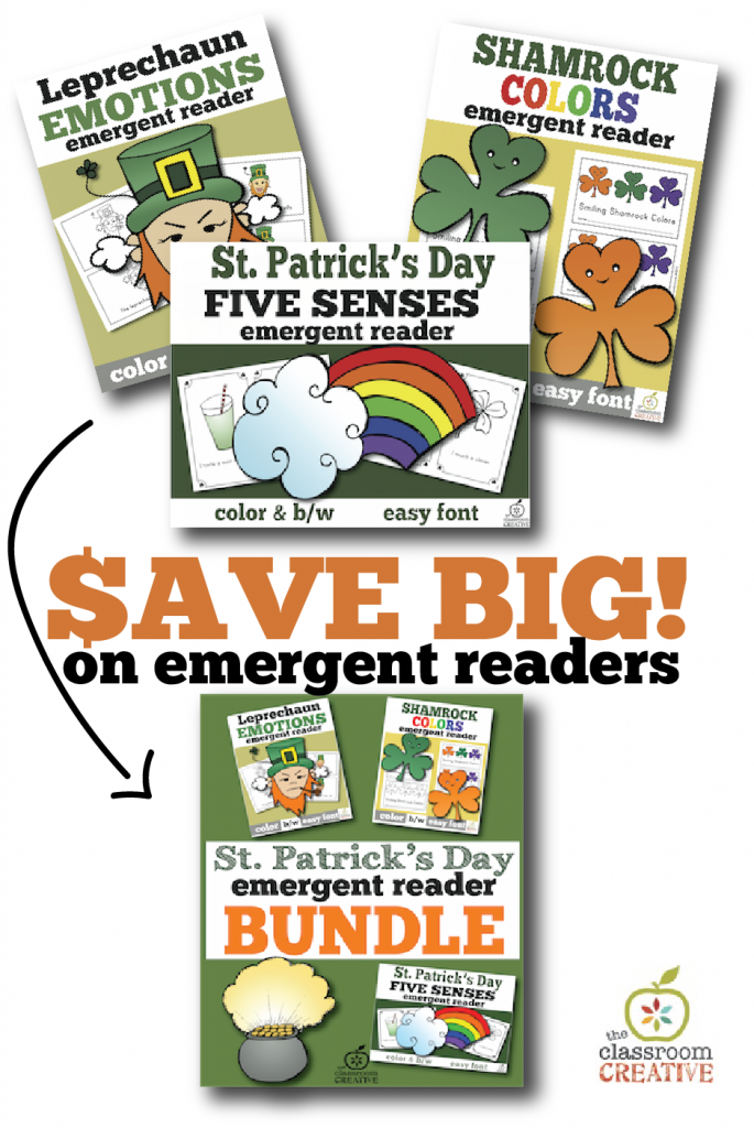 st patricks day emergent reader bindle