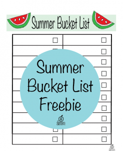 Free Printable Summer Bucket List for Kids