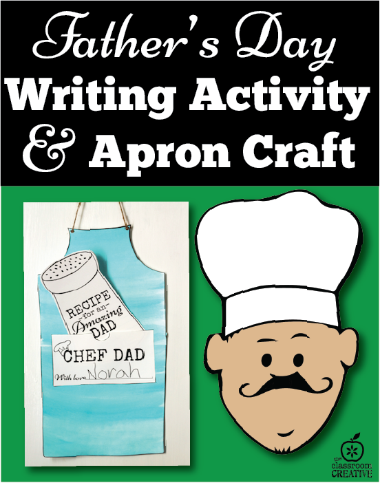 Fathers Day Craft Chef Card Writing Coloring Activities Father's Gift Cut  Apron