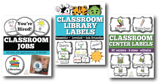 center library labels classroom jobs 