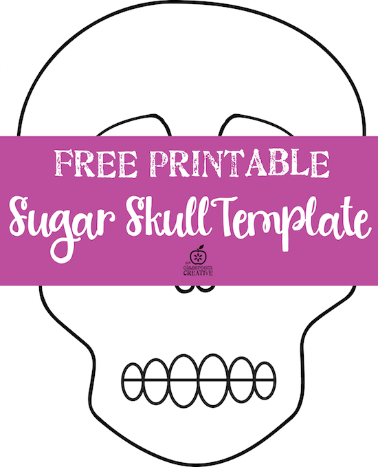 blank sugar skull template