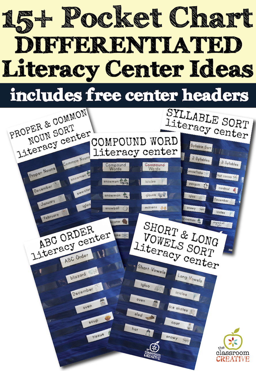 pocket chart lit center ideas