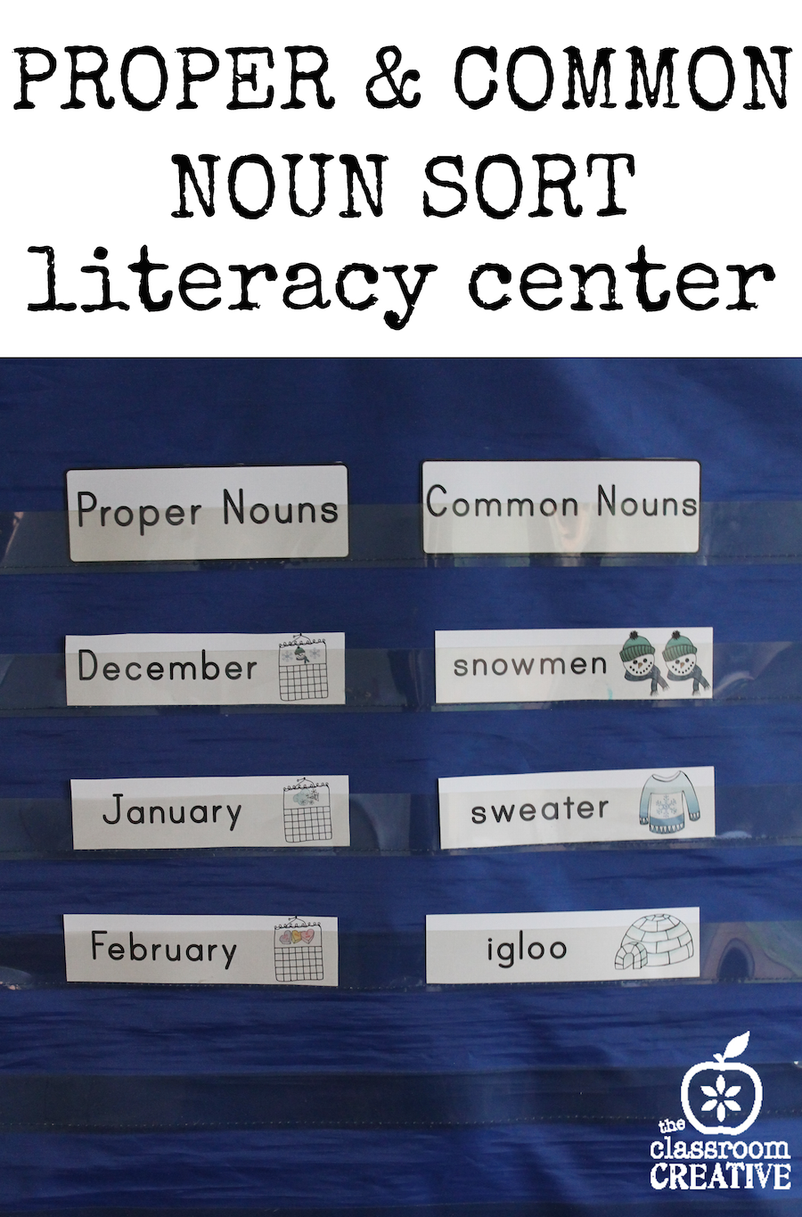 proper and common noun sort literacy center the classroom creative