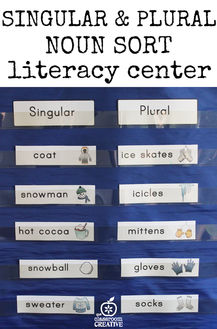 singular and plural noun sorts literacy center theclassroomcreative copy