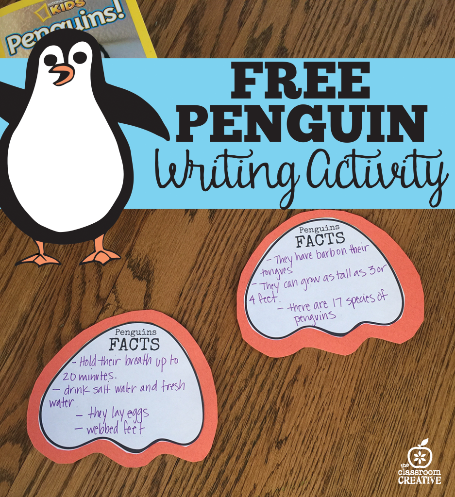 free penguin science writing activity