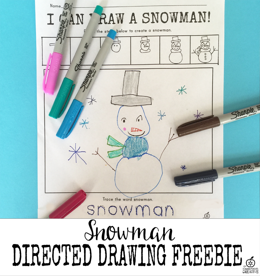 Snowman Directed Drawing Activity