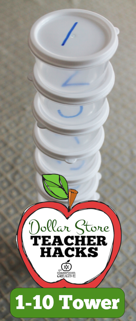 1-10 counting center tower dollar store teacher hacks