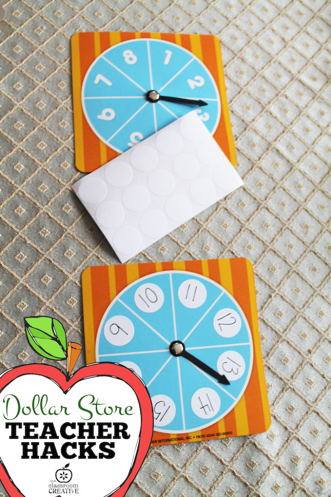 spinners for math centers dollar store teacher hack