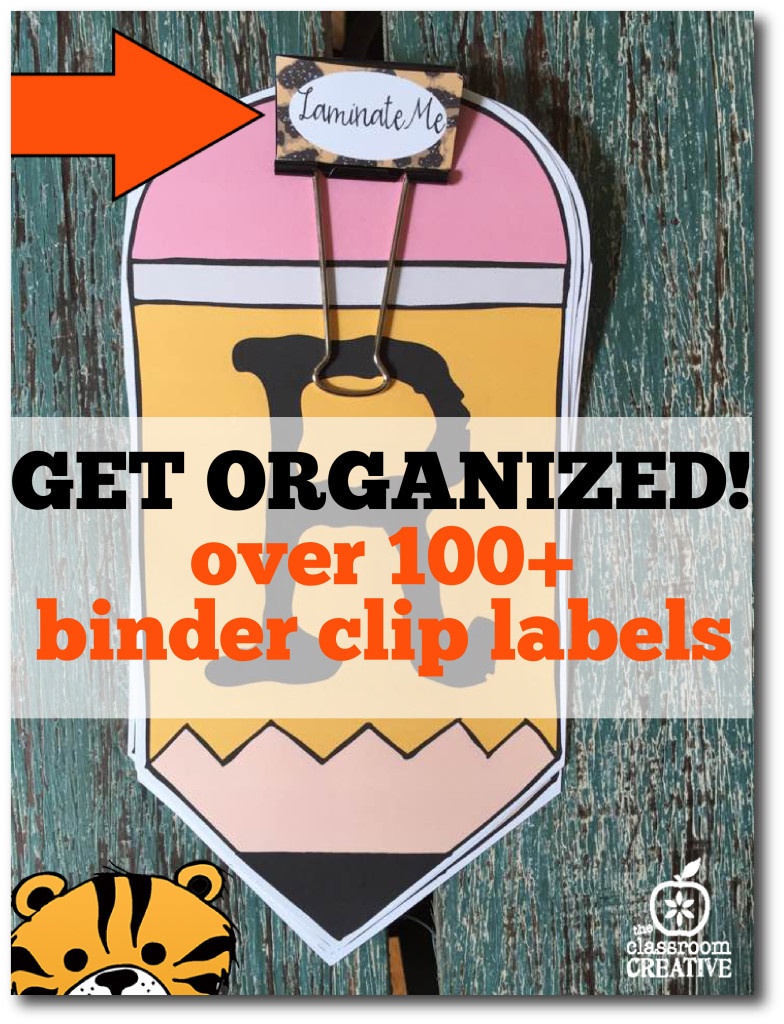 binder clip labels TpT