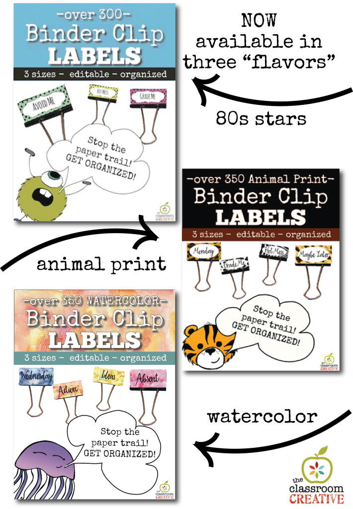 Binder clip clearance labels