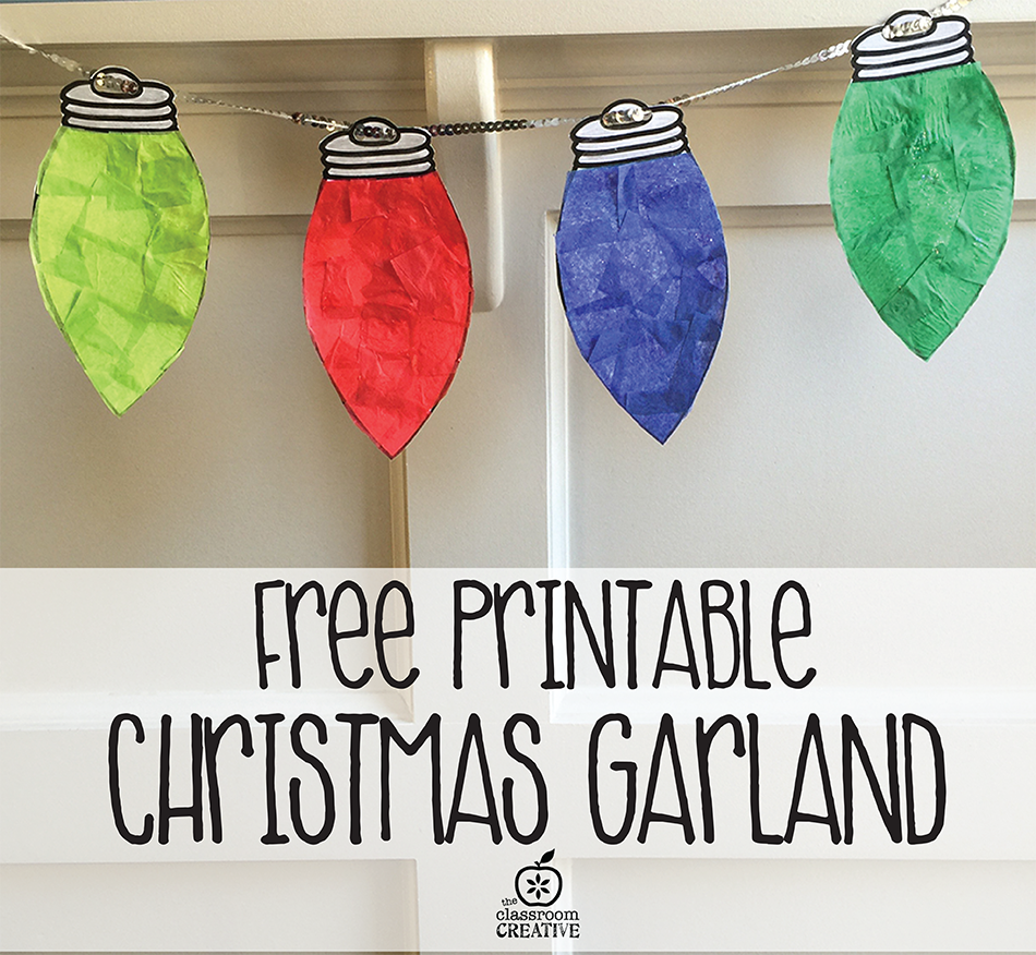 Free Printable Christmas Light Garland Craft for Kids {Free Christmas