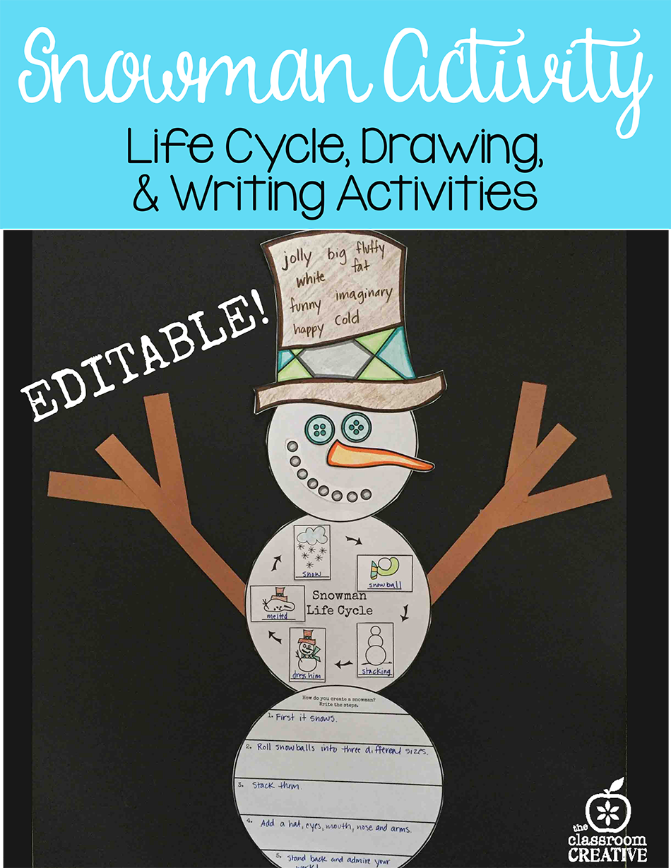 Snowman Activity for First Grade and Second Grade