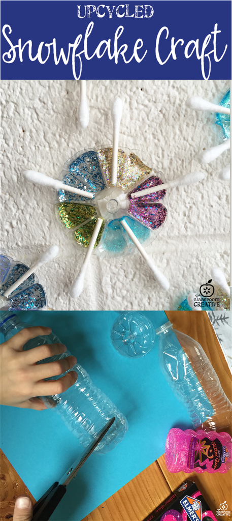 Upcycled Water Bottle Snowflake Craft for Kids