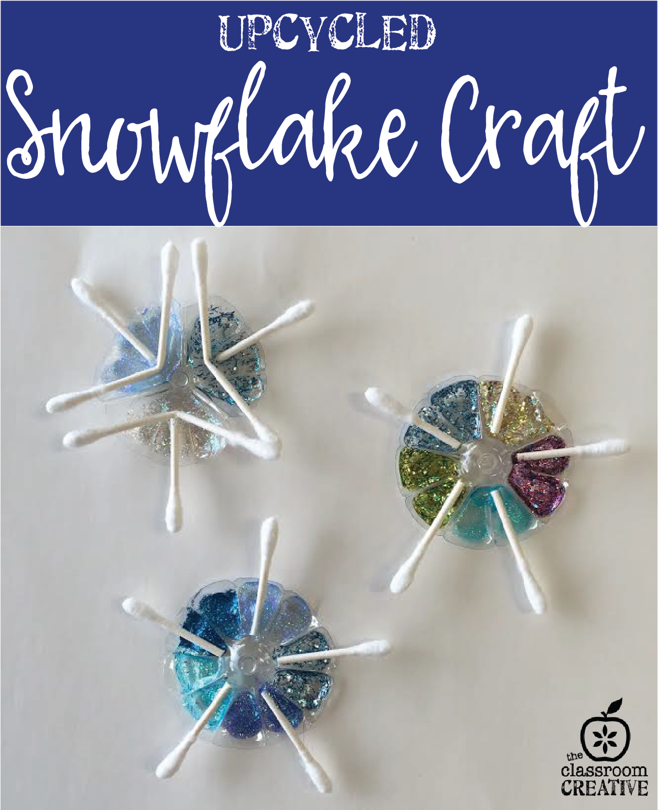Upcycled Water Bottle Snowflake Craft for Kids