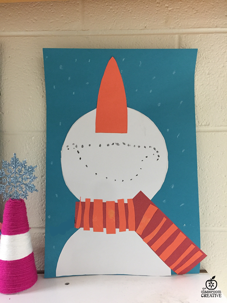 Snowman Craft using Construction Paper