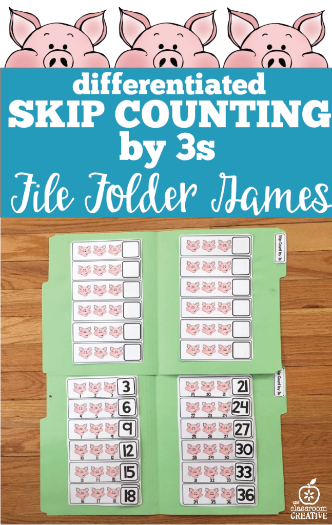 skip counting by 3s file folder game and math centers